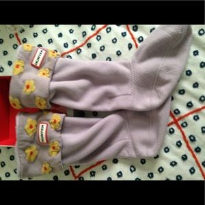 Hunter boot socks tall floral hay/lilac medium new